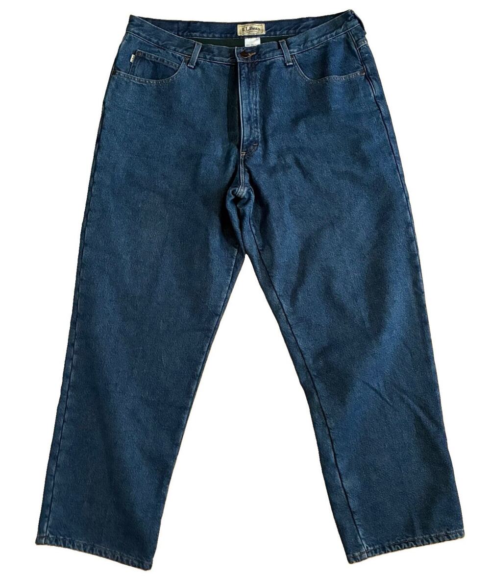 L.L. Bean Men's Size 40x32 Double L Relaxed Fit Fleece Lined Straight Leg Jean